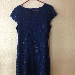 Kneelength royal blue semi formal dress sz 10